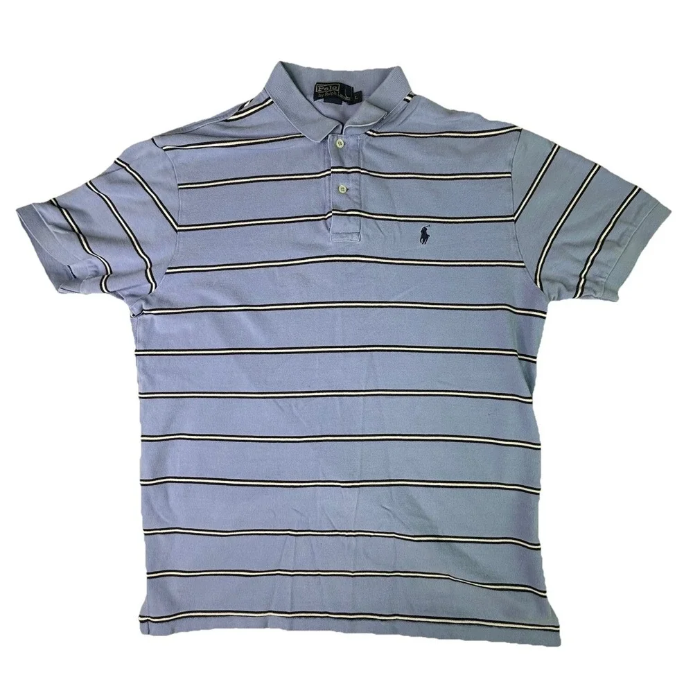 LOT OF 2 Polo Ralph Lauren Polo Shirt Mens Large Blue Short Sleeve Pony Preppy